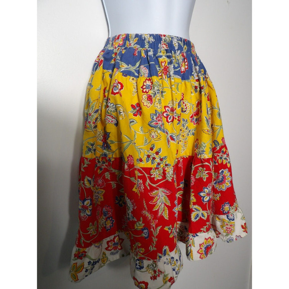 Saddle Ridge Vintage Collection Skirt Sz Small Floral Cottage Core Boho Elastic - Picture 10 of 12